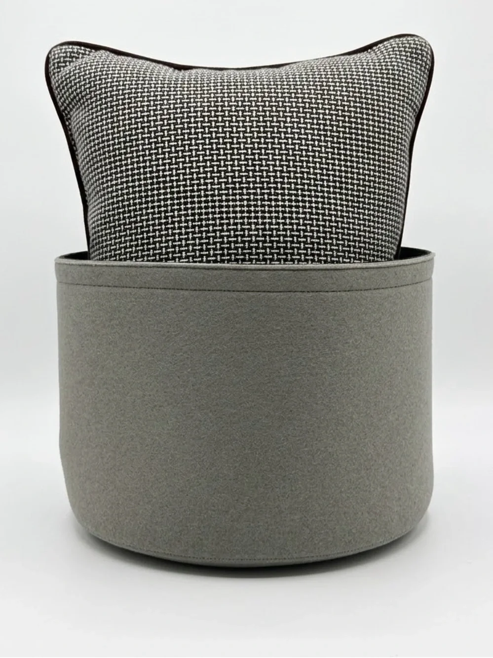 Graf Lantz Large Merino Wool Felt Storage Bin Charcoal Gray Home Accent